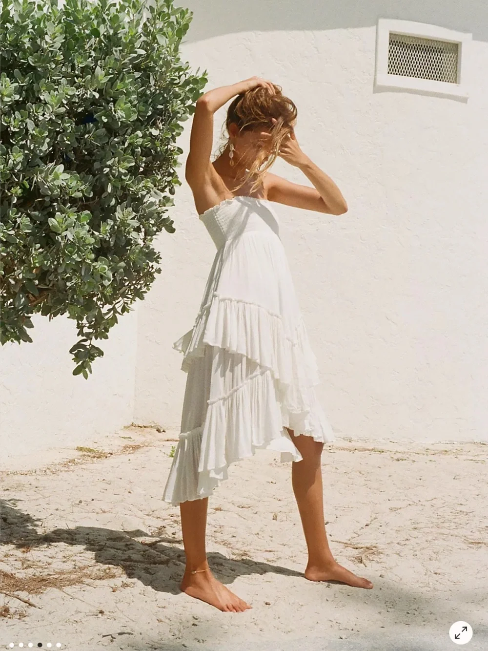 Free People The Convertible Skirt Smocked Strapless MIDI Dress S